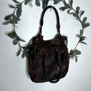 My Tribe Brown Leather Shoulder Bag